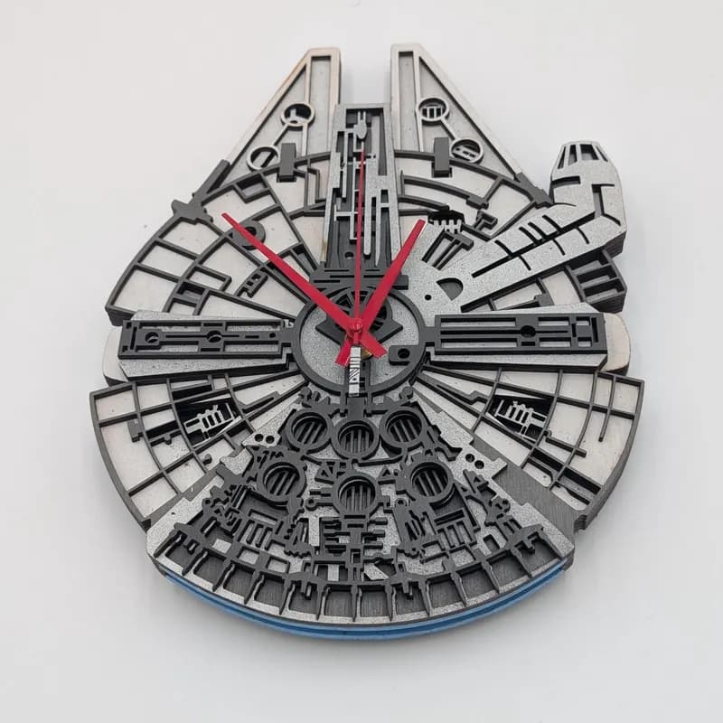 Millennium Falcon plasma-cut wall clock