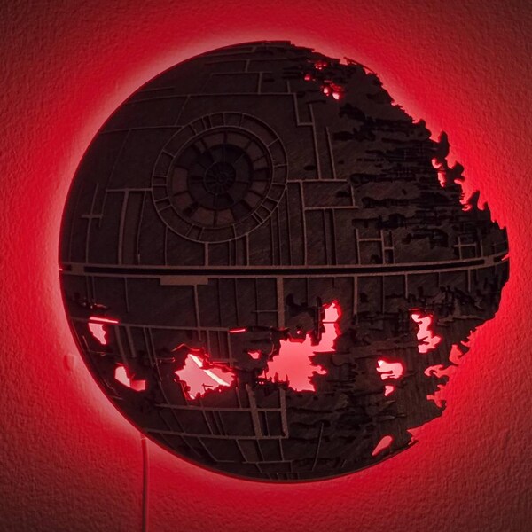 Death Star LED Wall Art
